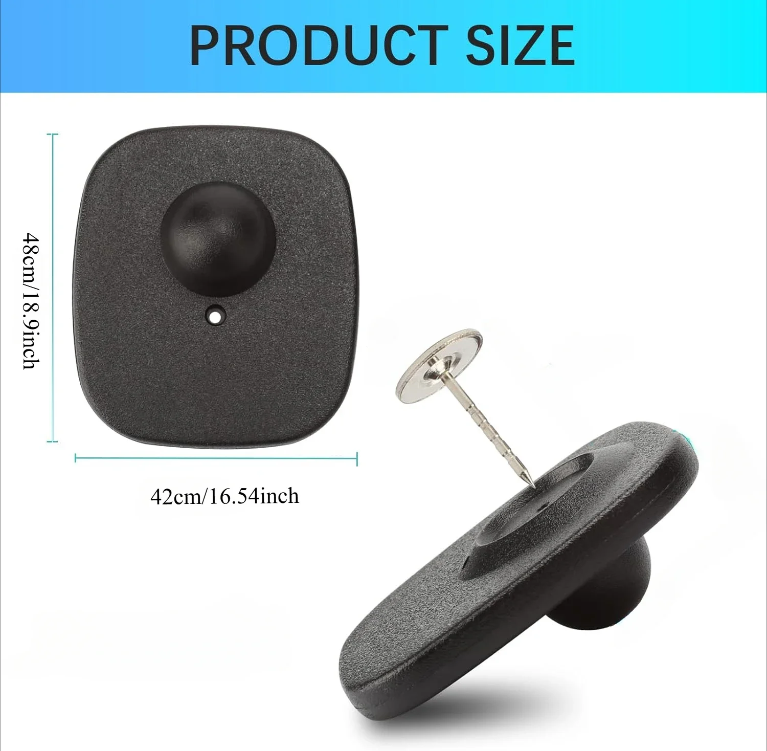 100pcs Anti-Theft Retail EAS 8.2MHz Security Hard Tag RF Square Retail Security Tags for Garment Supermarket with Pins Unlock security tag accessory