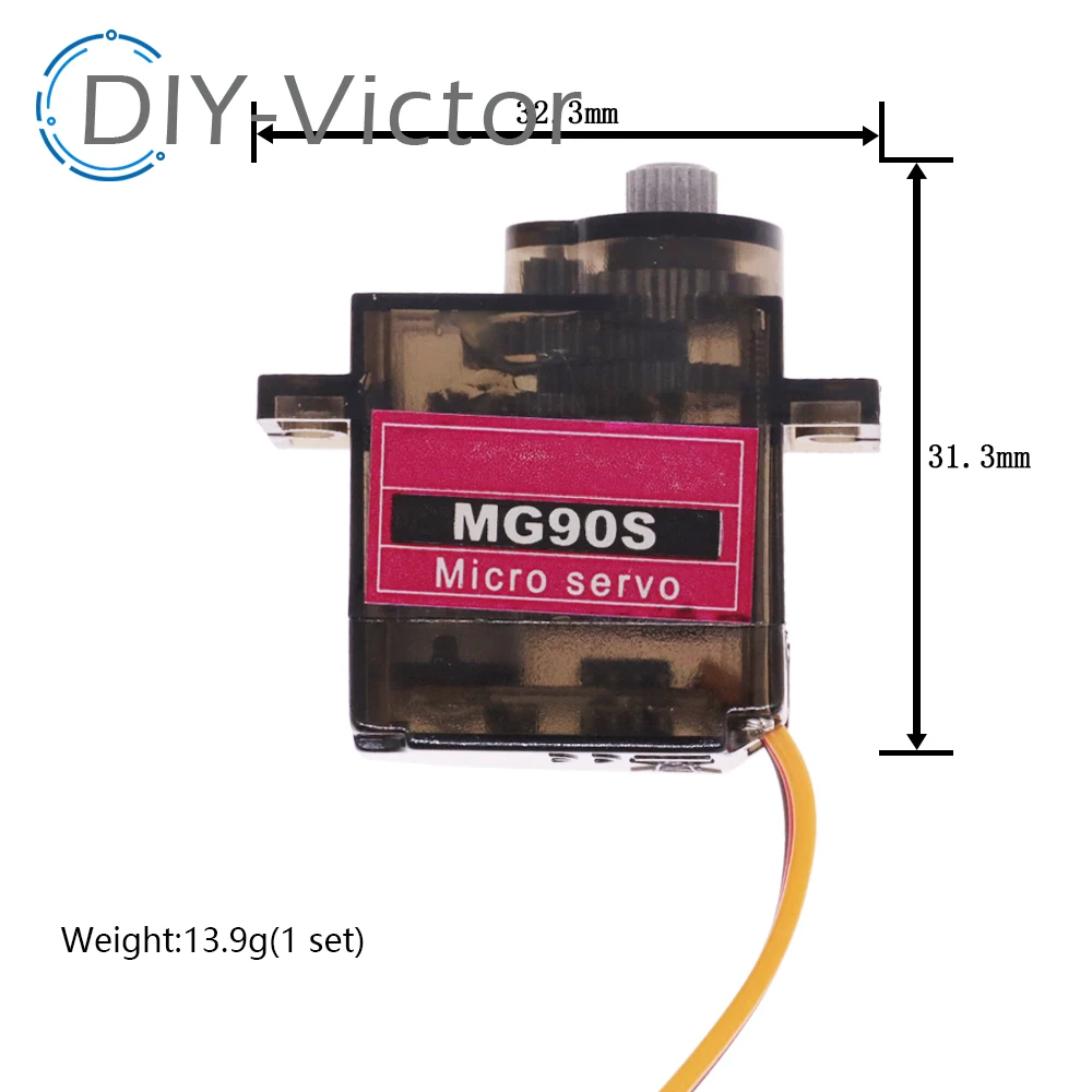 Servomoteur Micro MG90S SG90 360° 90-180° pour Hélicoptère RC