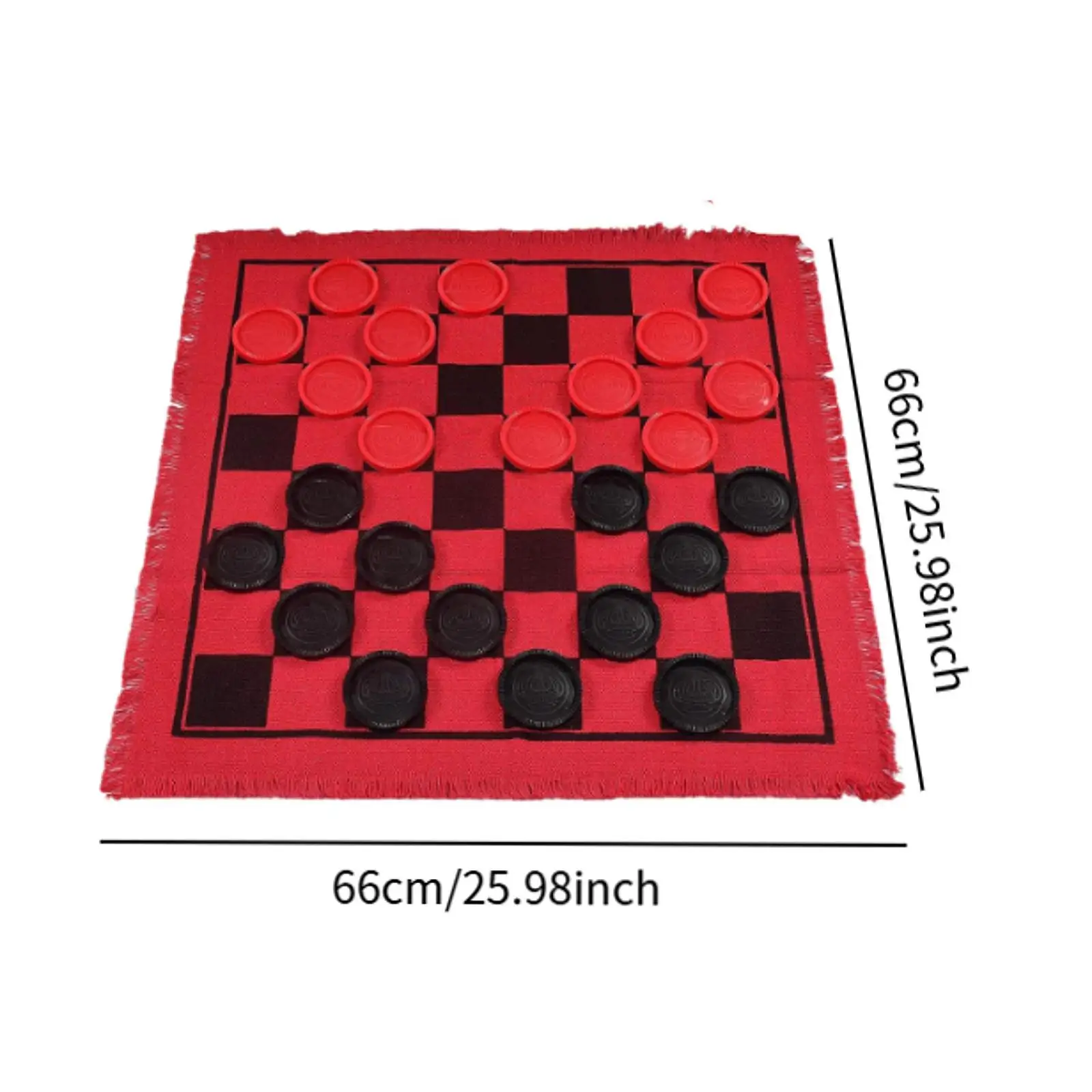 Giant Checkers Board Game Mat 3 in 1 Reversible Rug Game Large Checkers Rug Mat Indoor Outdoor Yard Giant