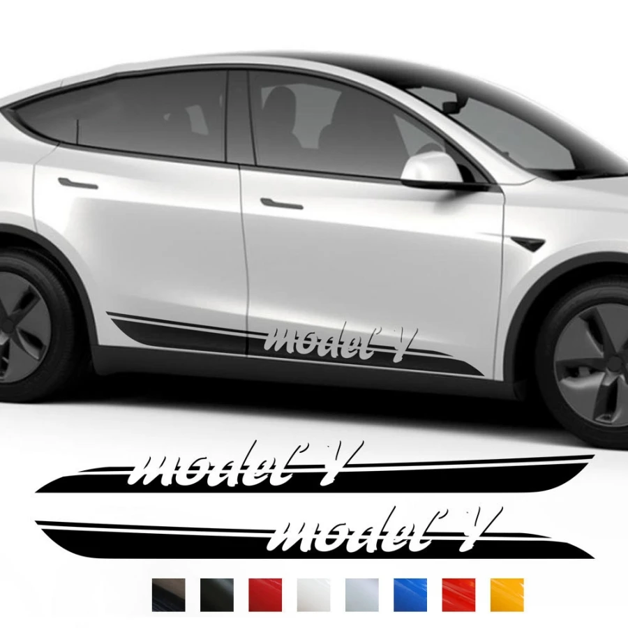 Multi-colors Car Body Side Stickers for Tesla Model Y Model 3 Vinyl Side  Body Car Decals Model Y Side Door Decoration