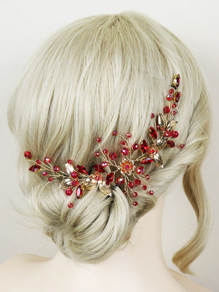 Wedding Headband Hair Accessories for Bride Headdress Gold Leaves Handmade Head Jewelry Party Women Headwear hair accessories,bridal hair accessories