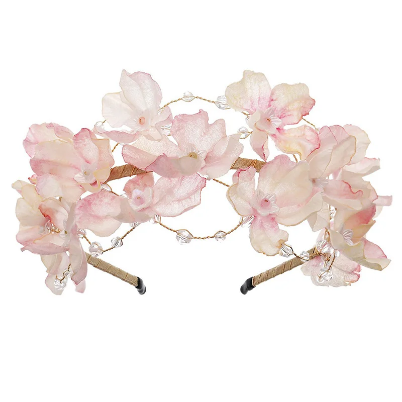 Hair Accessory Flower Hairband Bridal Pearl Crystal Headband Birthday Party Tiara Wedding Marrige Crown