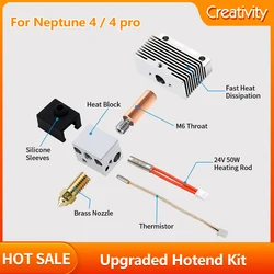 Neptune 4 / 4 pro Hotend Kit Bimetal Nozzle 3D Printer Accessories For Elegoo Neptune 4 Thermistor Upgraded Kit Extruder Parts