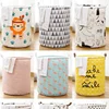 Bedroom Hamper Household  Clothes Bucket Clothes Storage Basket  Foldable Clothes Round Cotton Linen Basket Clothes Toy Storage 1