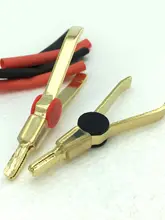  4PCS High Quality 10A Alligator Clip Kelvin Copper Gold Plate Clip LCR Test Clip Black/Red For Precision Instruments 