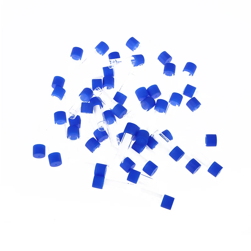 1.8ml(2ml) Plastic Graduated Cryovial Plastic Test Tube Freezing Tube Sample Cold Storage Tubes With Screw Cap 50Pcs