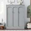 Full Size Murphy Bed Wall Bed Cabinet with Storage Shelves, Space-Saving for Multipurpose Guest Room or Home Office, Gray 3