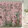 Flowers Birds Bath Curtain Waterproof Fabric Shower Curtains Floral Leaves Landscape Printing Bathroom Screen Home Decoration 3