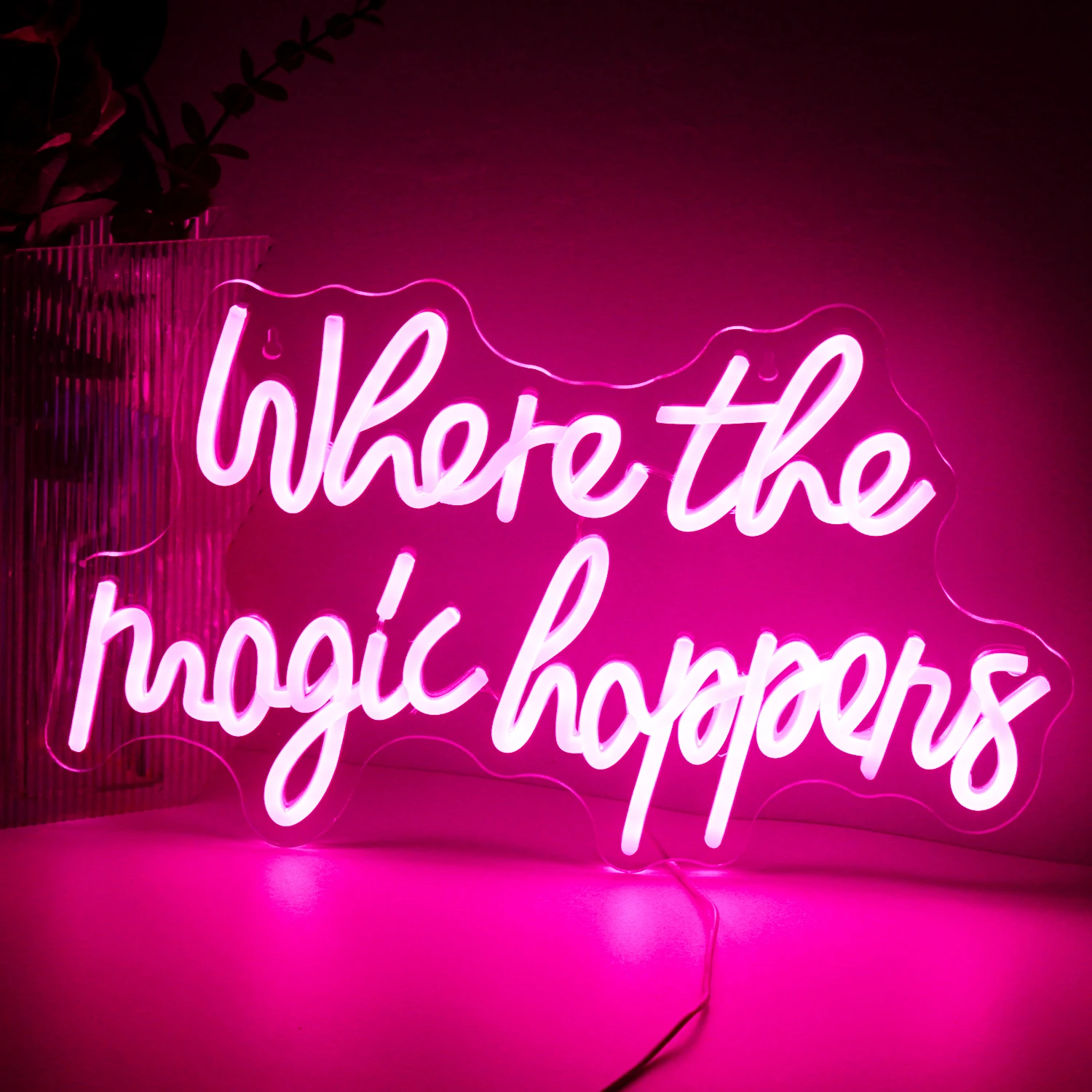 Where The Magic Happens LED Neon Sign Light for Gaming Study Room Wedding Birthday Party Bar Wall Lamps Acrylic Letter Light