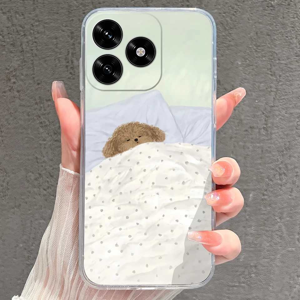Cartoon Frog & Pig Transparent Protective Phone Case