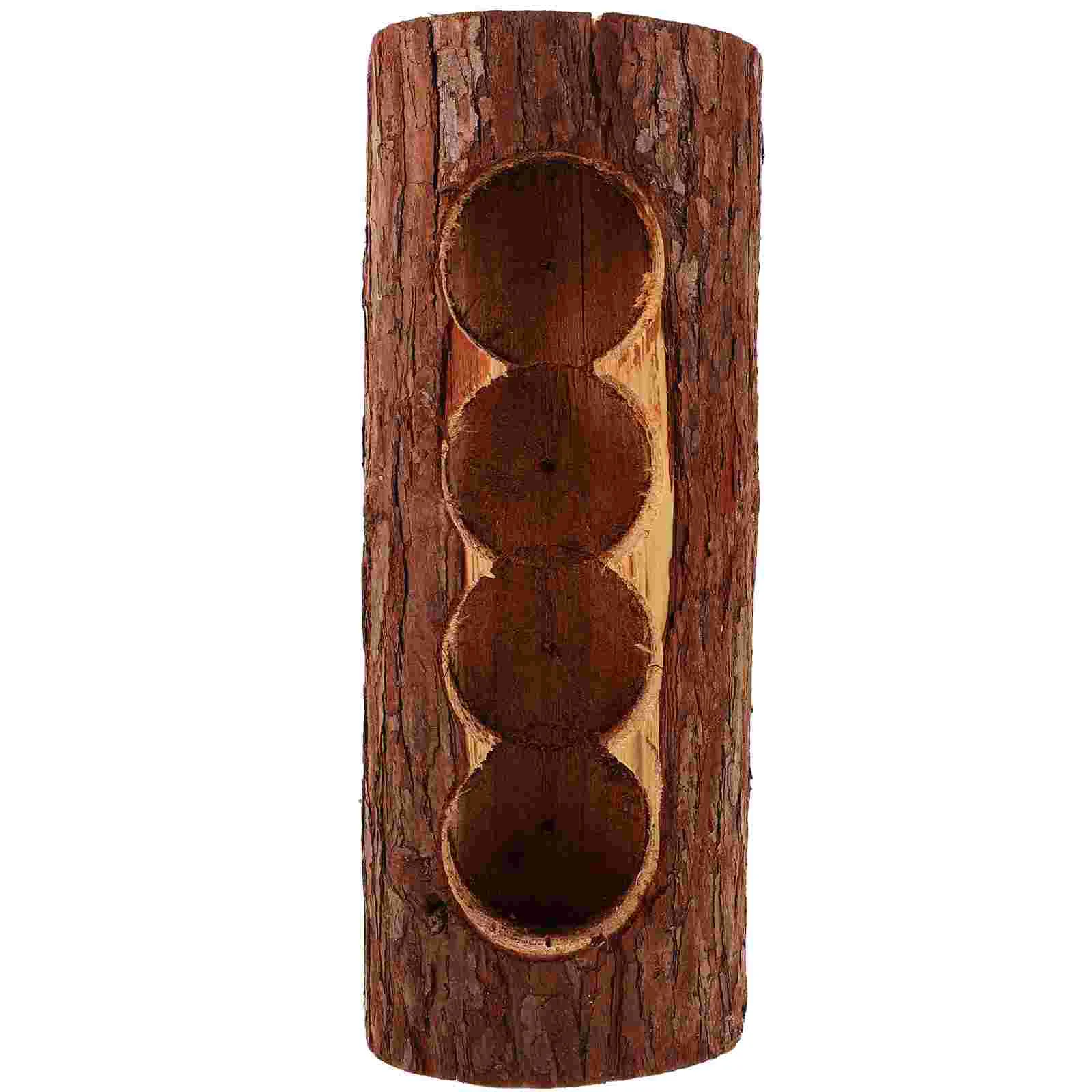 

Outdoor Decor Tree Trunk Flower Vase Wooden Rustic Succulent Planter Box Wood Succulent Flower Pot Plant Container Box Retro
