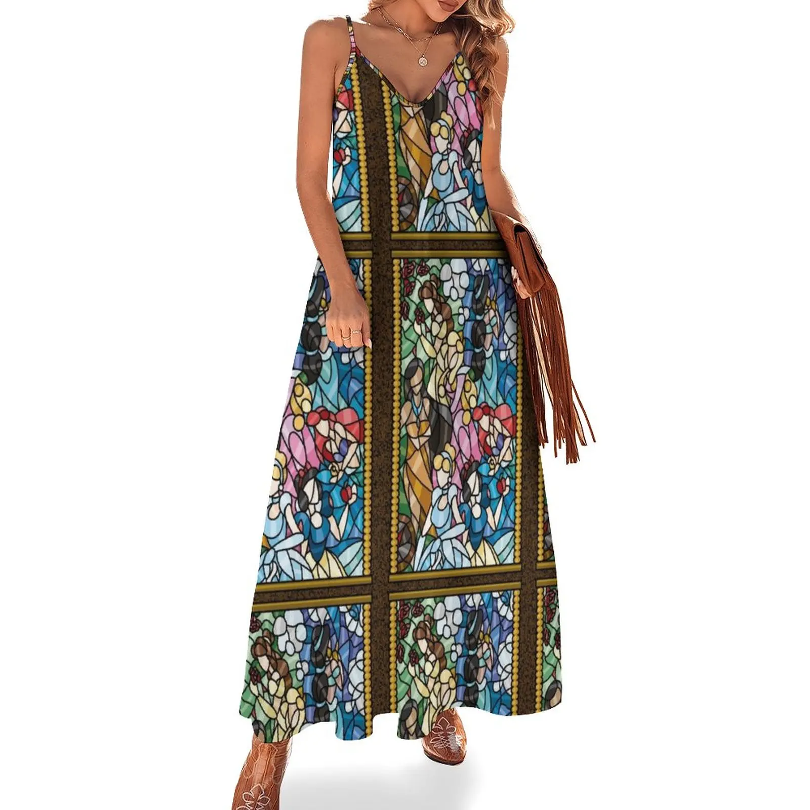 

stained glass Sleeveless Dress wedding dresses for woman dress for women summer