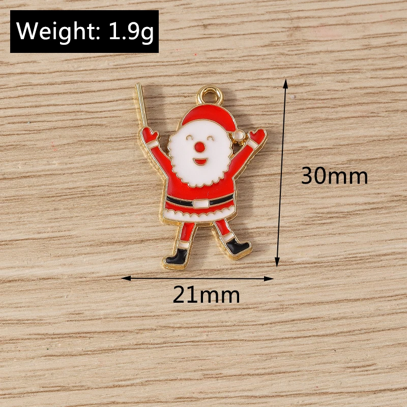 Tusember 10 Stück Weihnachtsanhänger, Weihnachtsbaum, Hirsch, Socken, Schneemann-Anhänger für Schmuckherstellung, Ohrringe, Halskette, DIY-Versorgung – Detail 11