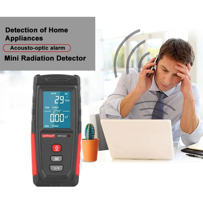 WT3121 Handheld Digital LCD EMF Meter Electric Magnetic Field Dosimeter Detector Electromagnetic Radiation Teste 2