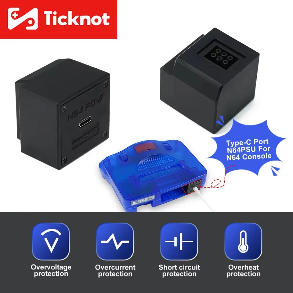 TicKnot 15 V/3A 交換 N64PSU ボードタイプ C PSU Mod ニンテンドー 64