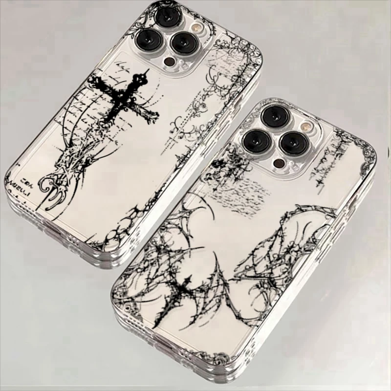 Trendy Dark Gothic Cross Mark Phone Case