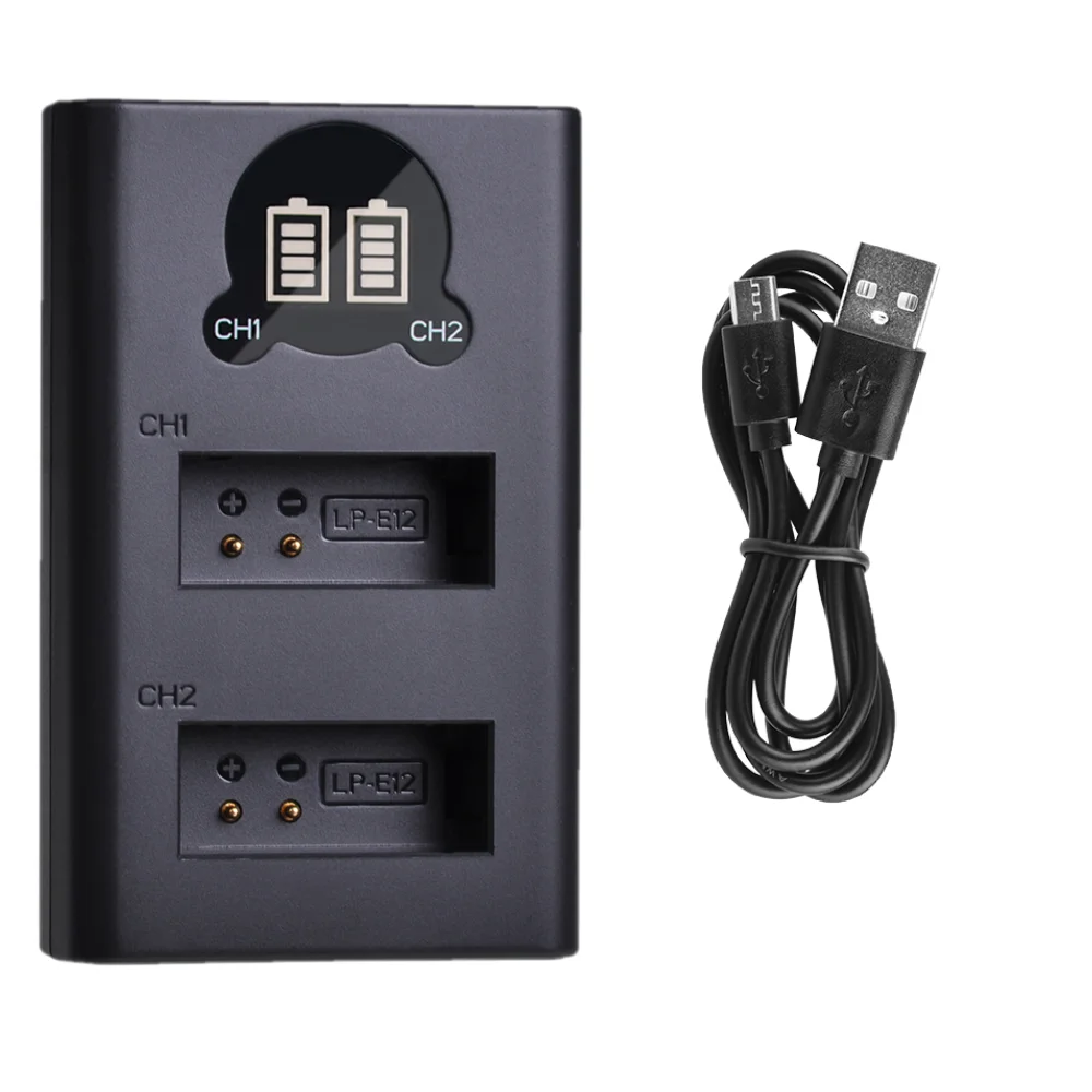 Tarjeta Tf 128gb DSTE LP-E12 Batería (Paquete De 2) Y Cargador USB Dual LED Inteligente Compatibles Con Canon EOS M100, Rebel SL1, EOS 100D, EOS M, EOS M2, EOS M10 Micro Sd