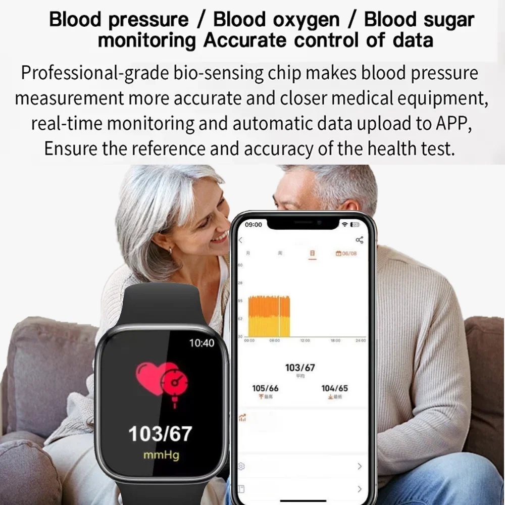 Non-invasive 24-Hour Health Monitor Glucose Blood Pressure Heart Rate Sleep Tracker Medical Device for Continuous Monitoring