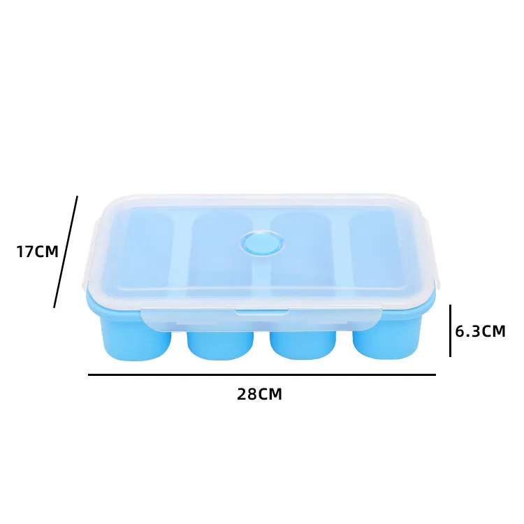 Silicone Freezer Trays Extra Large Soup Ice Cube Tray Food Freezing Molds 4  Giant Storage for Food Meal Sauce with Lid Cozinha - AliExpress