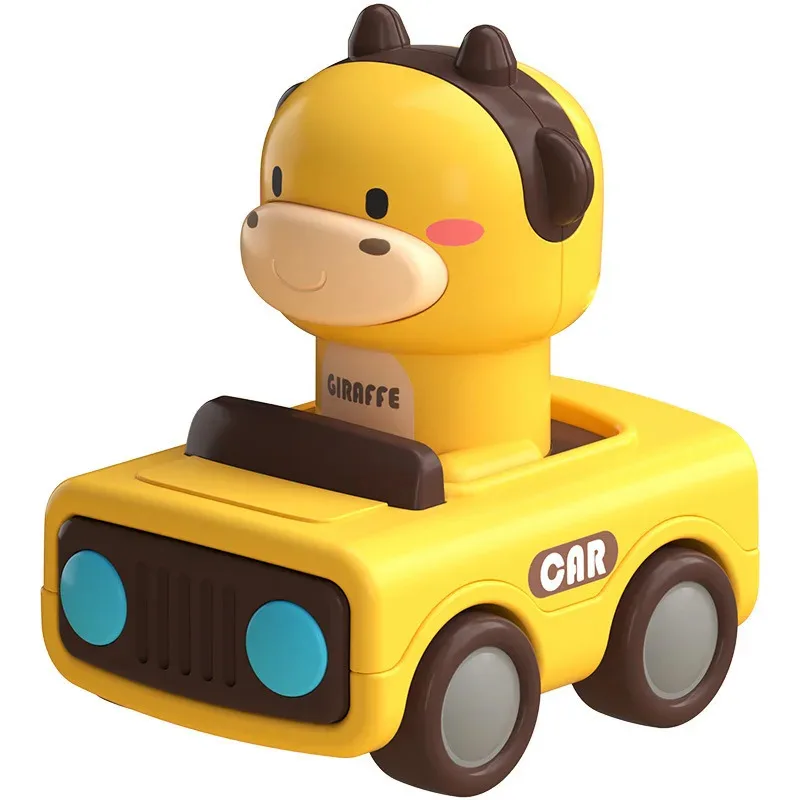 Cartoon Figure Friction Toy Cars, No Battery Push & Go Sliding Vehicles for Kids Age 1-3, Fun Baby Toys for Fine Motor Skills - 5