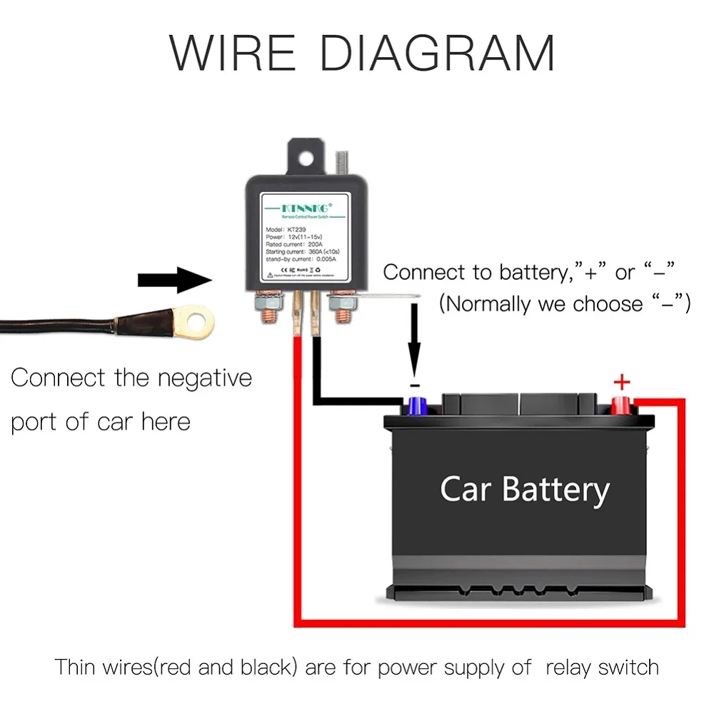 Remote Batterietrennschalter, DC12V 120A / 200A Anti-Diebstahl-Upgrade  Kill-Schalter für Auto mit Doppelfernbedienung, Batterie-Trennschalter für  Auto, Moto