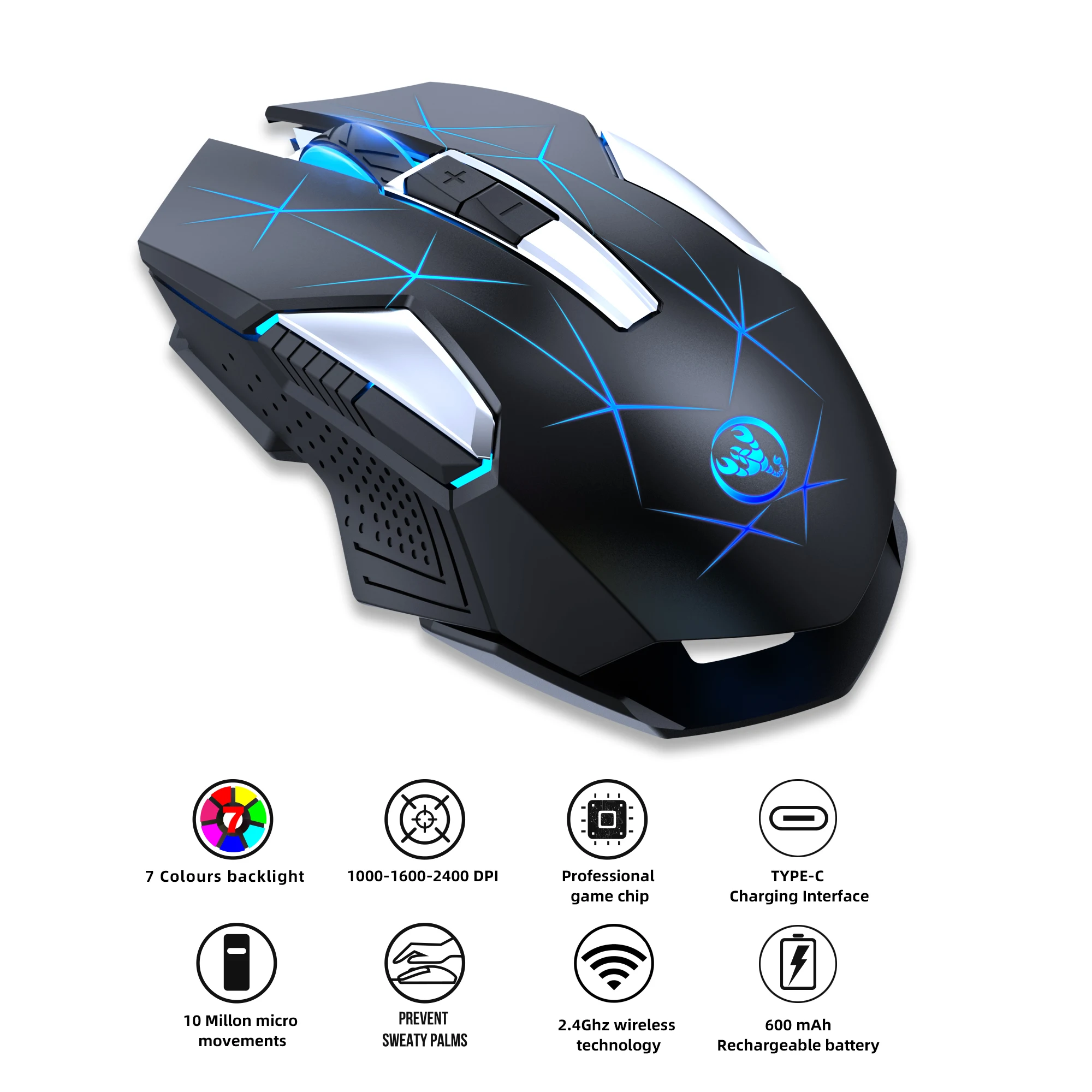 cheap wireless gaming mouse Rechargeable Bluetooth Gamer Gaming Mouse Wireless Mouse Computer Ergonomic Mause With Backlight RGB Silent Mice For Laptop PC gaming mouse for large hands