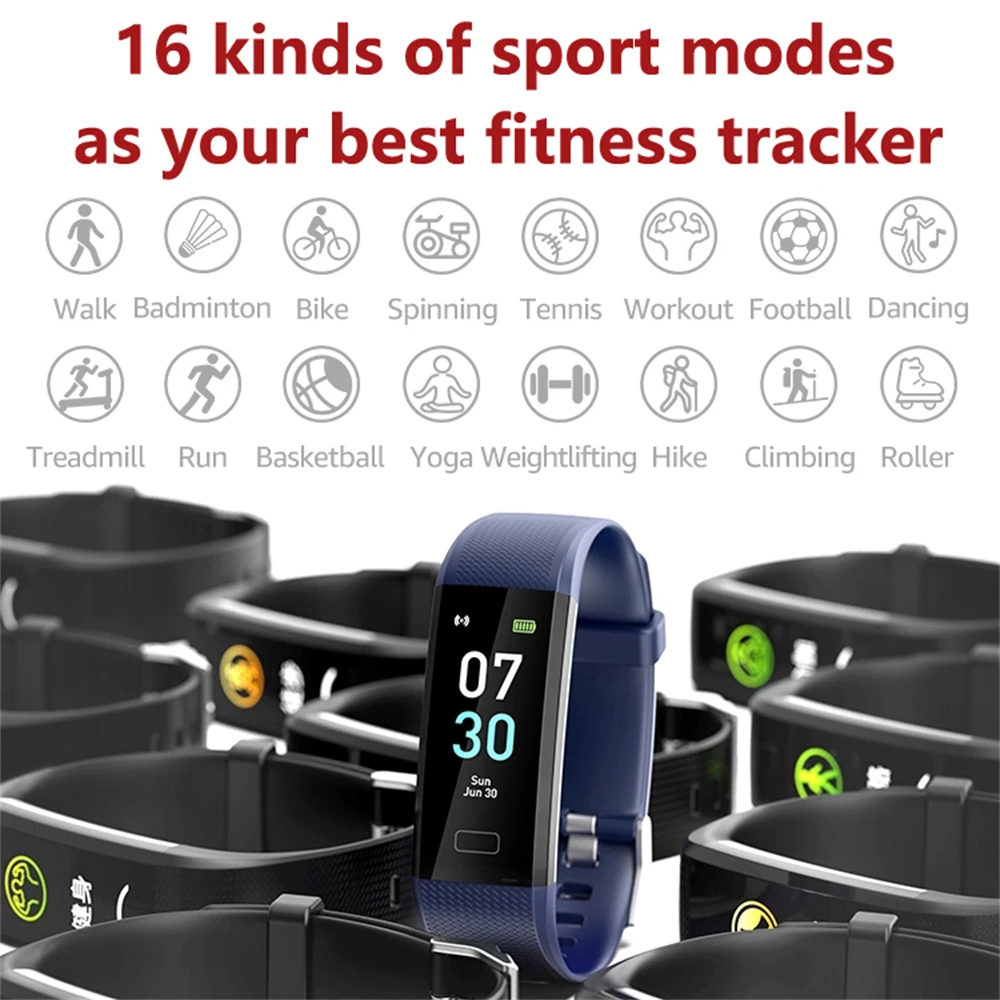 Pulsera inteligente resistente al agua para hombre y mujer, pulsera  deportiva con rastreador de actividad, presión arterial, Monitor de  temperatura corporal, Fitness - AliExpress