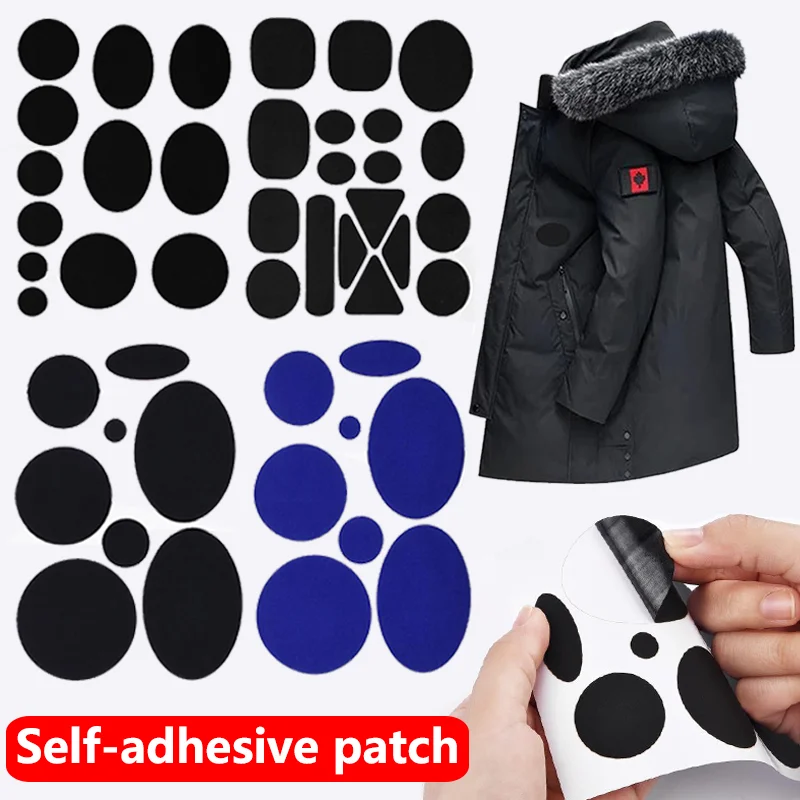 Self Adhesive Black Patches for Down Jackets Pants Clothes Repair