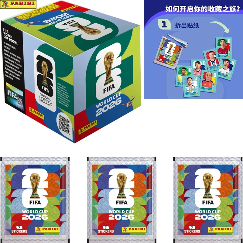 2026 New Panini FIFA World Cup Sticker Collection Box of 50 Packets Fan Gift FA…