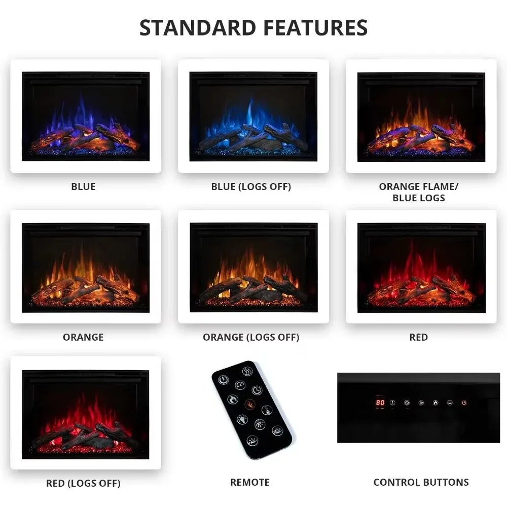 Modern Flames Redstone 36-Inch Built-in Electric Fireplace, Built-in Electric Fireplaces Tv Stand with Fireplaces for Living 4
