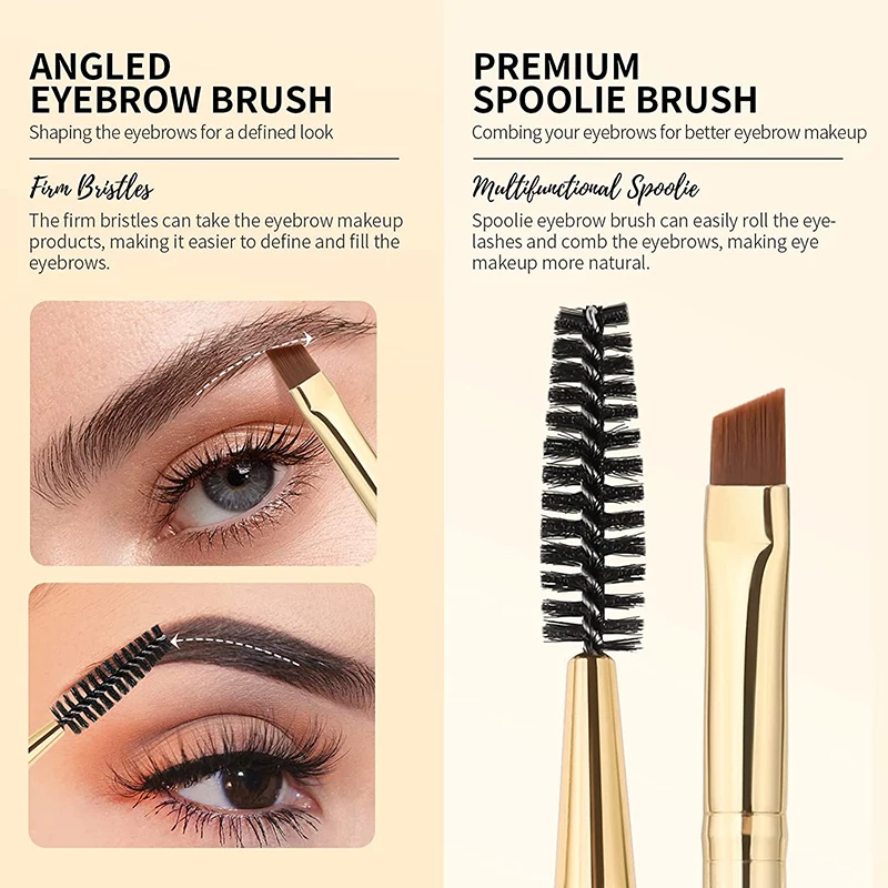 Docolor Double Head Makeup Eyebrow Brush Double Sided Blending Eye Eyebrow Flat Angled Make Up Brush Comb Ended Tool makeup brush set makeup brush makeup tool set makeup tool