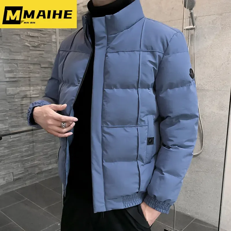 Hawaifish brand parka men 2021 new autumn and winter casual men's cotton-padded clothes high quality stand-up collar jacket