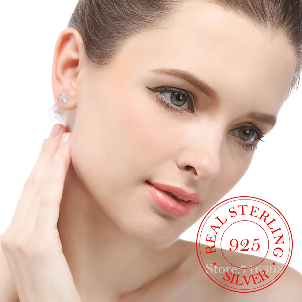 Orecchini di design a tema foglia con diamanti naturali in argento 925. in vendita su Italia