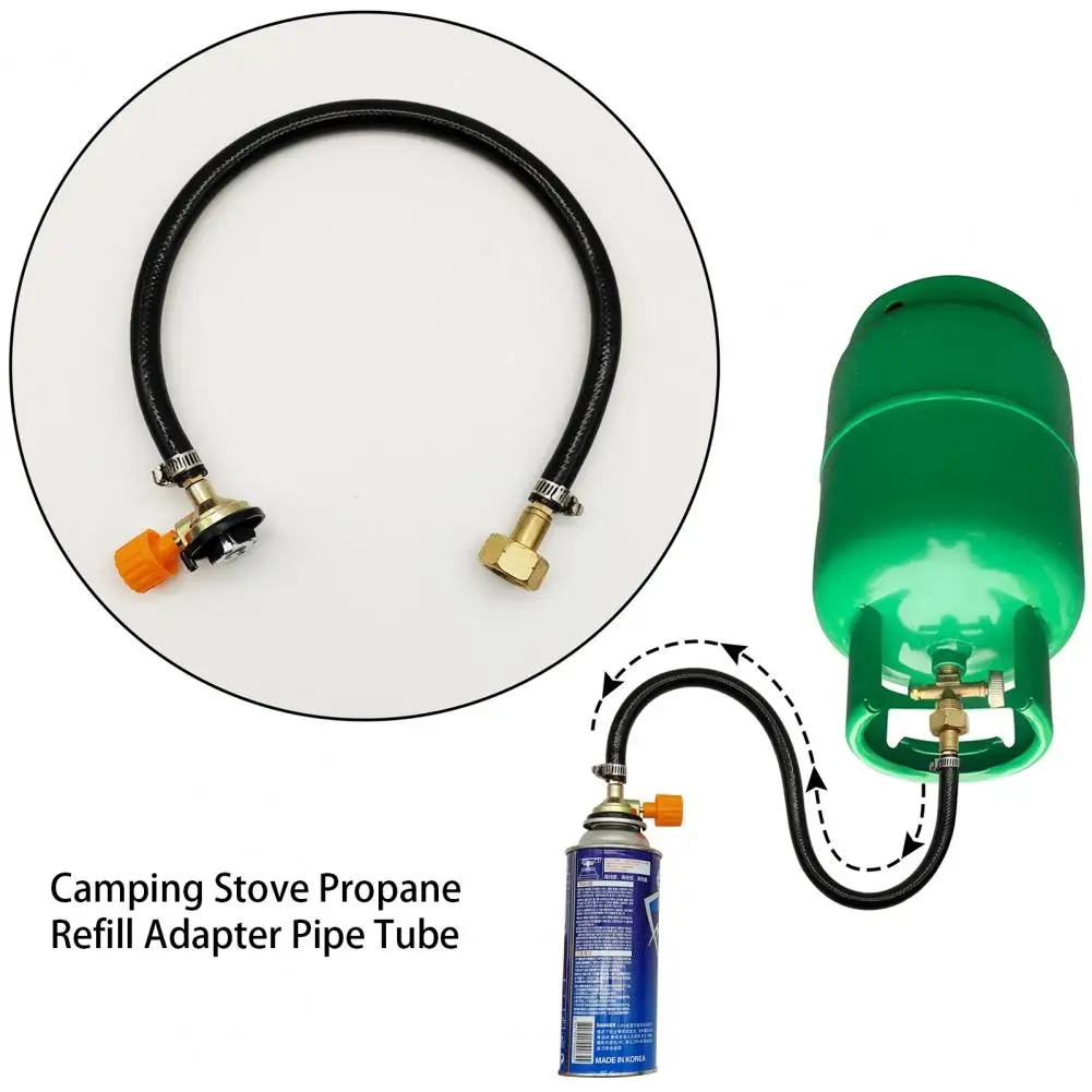 Gas Refill Pipe Tube Easy Installation Black Color Gas Refill Adapter Stove Adapter Propane Bottle Hose