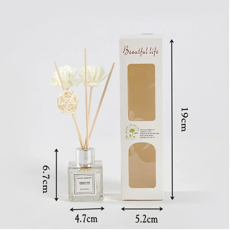 Flameless essential oil Dried flower vine Reed Diffuser bottle Sets white tea Ocean Perfume Home bedroom Toilet deodorization