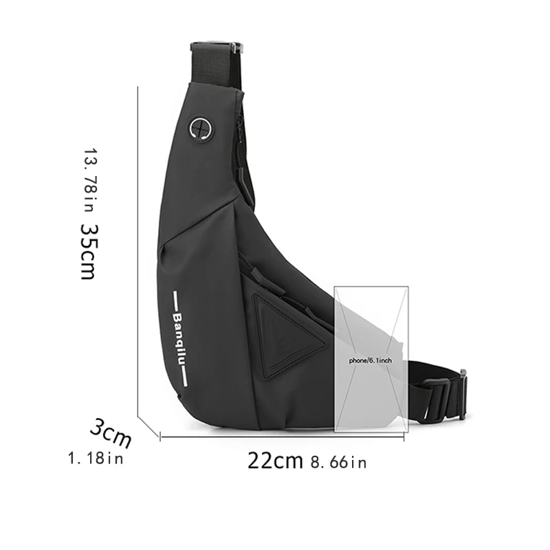 Large capacity men's cross chest bag Commuter Bag leisure chest bag men's messenger bag work bag