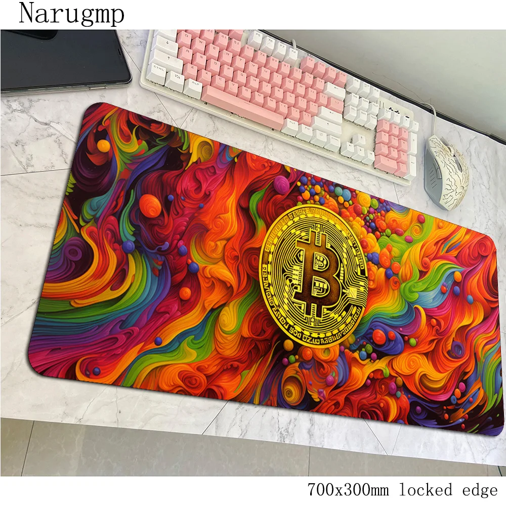 Bitcoin Mouse Pad Kawaii Large Mat Gaming Mousepad Compute Mouse Gamer Stitching Desk Mat Xxl Per Pc Keyboard Mouse Carpet