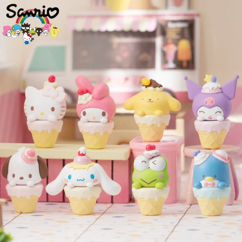 

Sanrio Characters Mini Ice Cream Cone Series Blind Box Kuromi Cinnamoroll Hello Kitty My Melody Birthday Gift Children's Toy