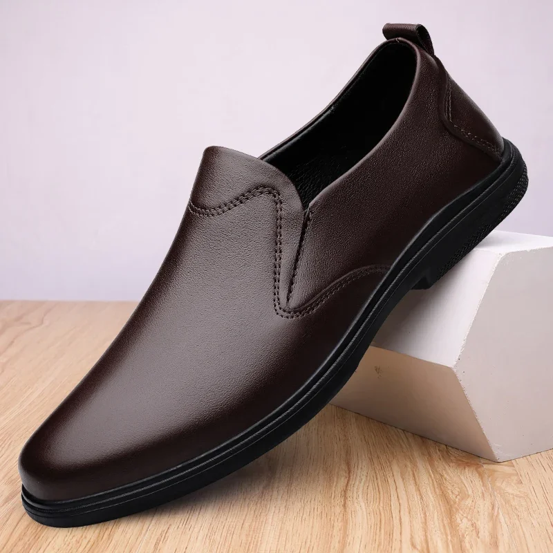 

Men Casual Shoes Luxury Brand Genuine Leather Mens Loafers Moccasins Comfortable Slip on Black Driving Shoes Dress Male Flats