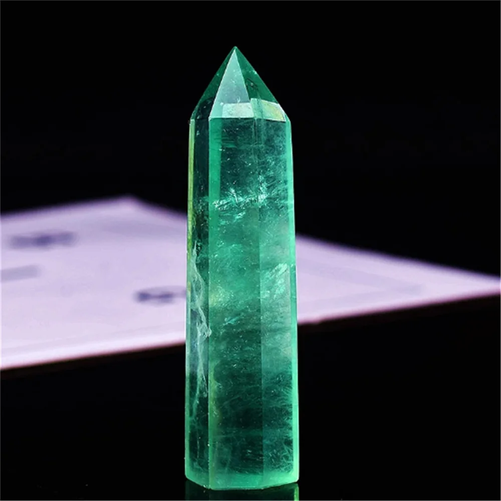 

Green Natural Crystal Green Fluorite Pillar Decoration For Office Home Balcony Creative Father's Dastal Stonesy Gifts Cry