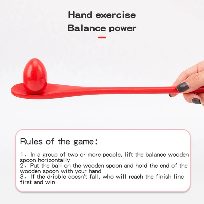 12 Piece Wooden Egg And Spoon Race And Balance  Toy