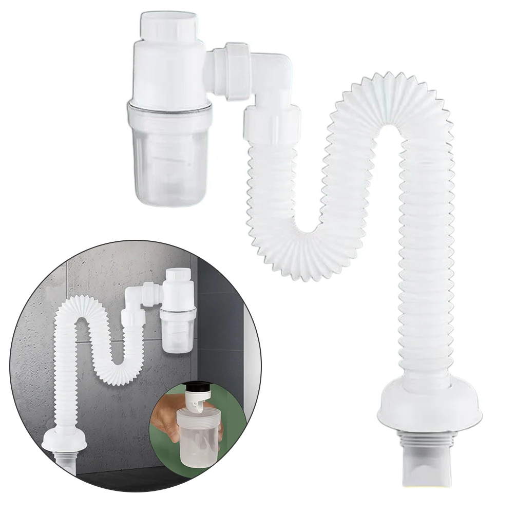 Universal Kitchen Sink Drain Anti Clogging Telescopic Flexible Sink Drain Home Sink Hose Washbasin Pipeline for Bathroom Sink 2