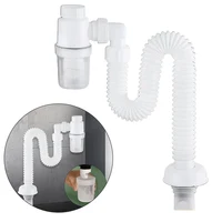 Universal Kitchen Sink Drain Anti Clogging Telescopic Flexible Sink Drain Home Sink Hose Washbasin Pipeline for Bathroom Sink 2