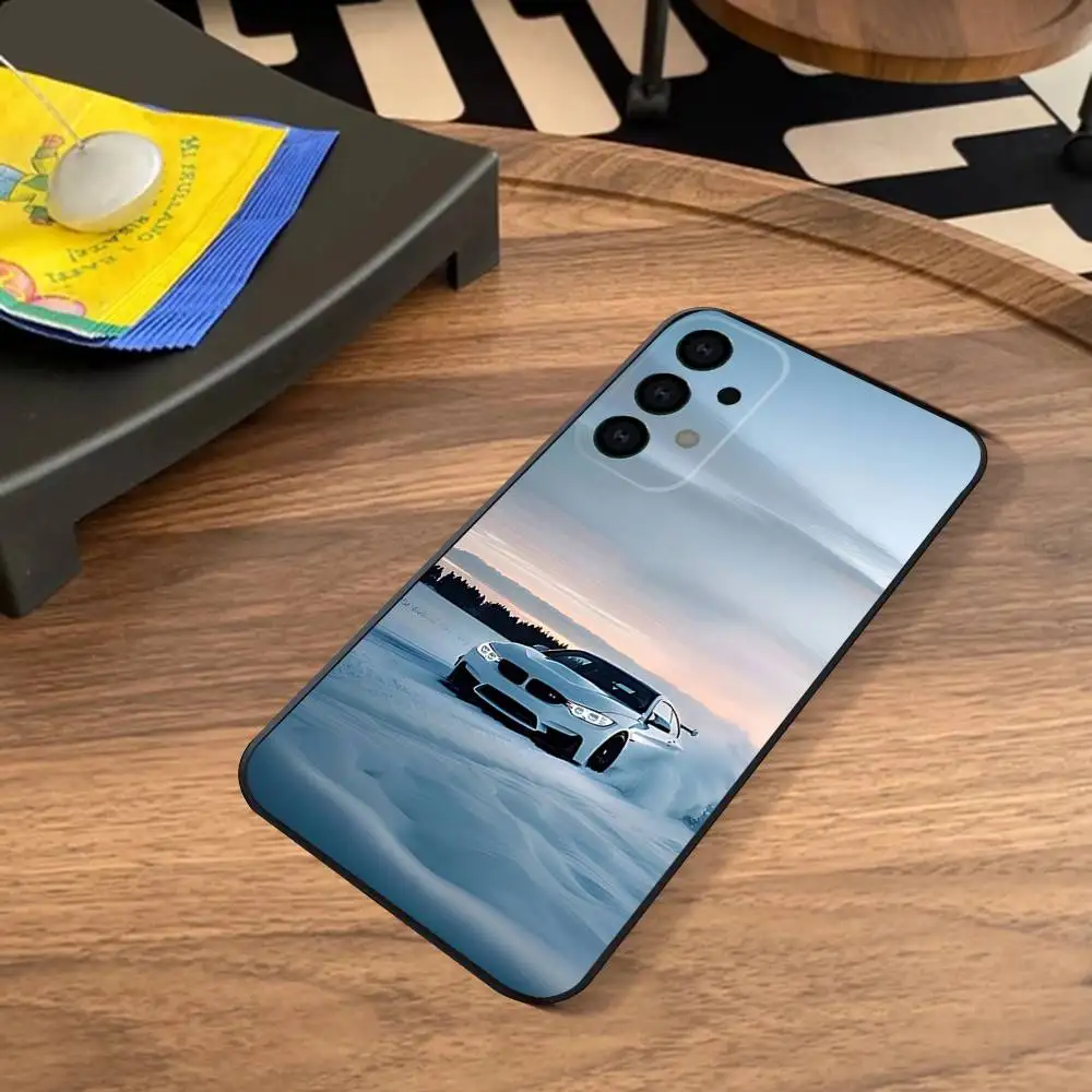 Monochrome Car-Themed Phone Case - Sleek Black and White Design