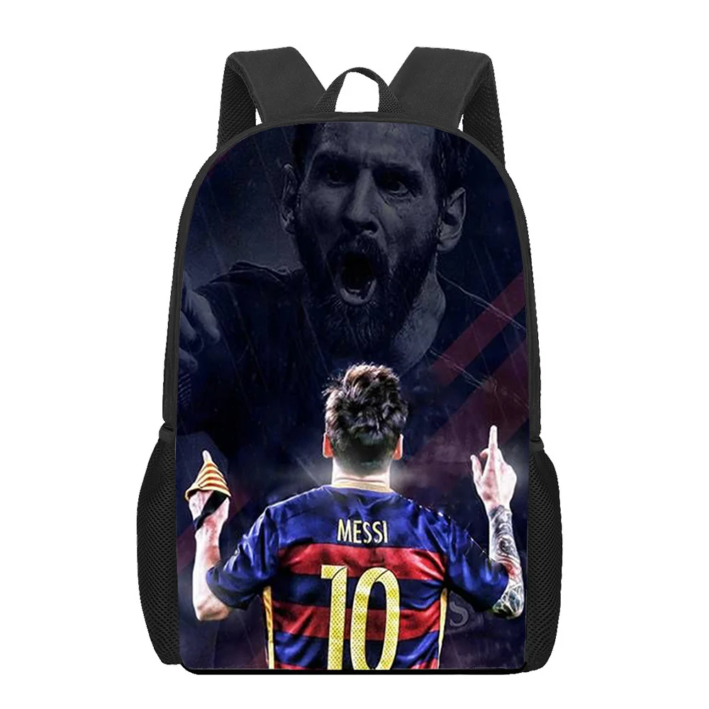 Footballstarmessi School Bags For Boys Girls 3D Print School Backpacks Kids Bag Kindergarten