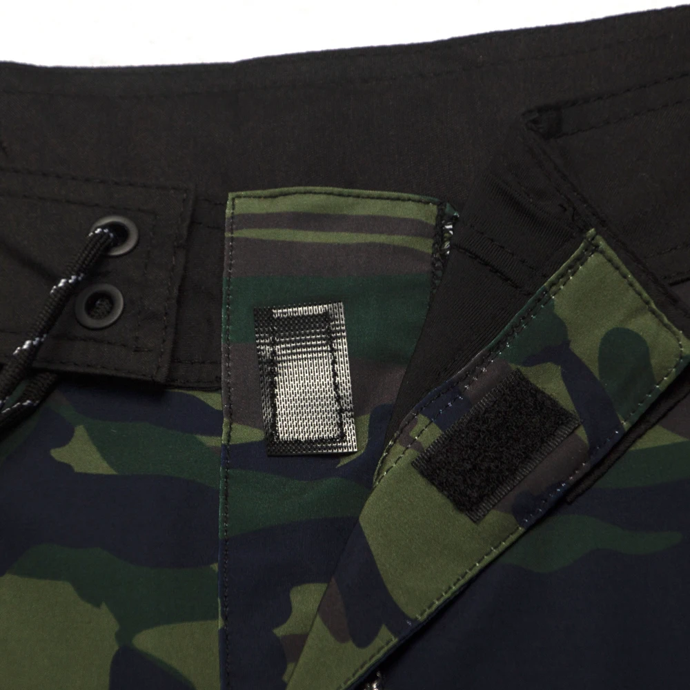 Newest Outdoor Army green Camouflage Men's Stretch Shorts Beach Quick dry Swimming Trunks Waterproof Surf Boardshorts Bermuda 4