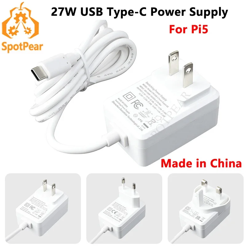 Fonte de Alimentação Raspberry pi Usb tipo c 5v 5a pd 27w