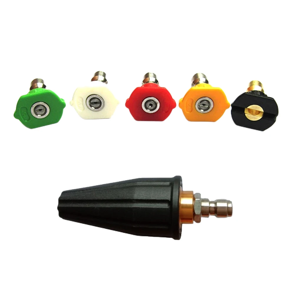 5/6개 고압 세척기 분사 노즐 팁 1/4인치 피팅 4000 PSI 압력 세척기 제터 노즐 자동차 세척 액세서리
