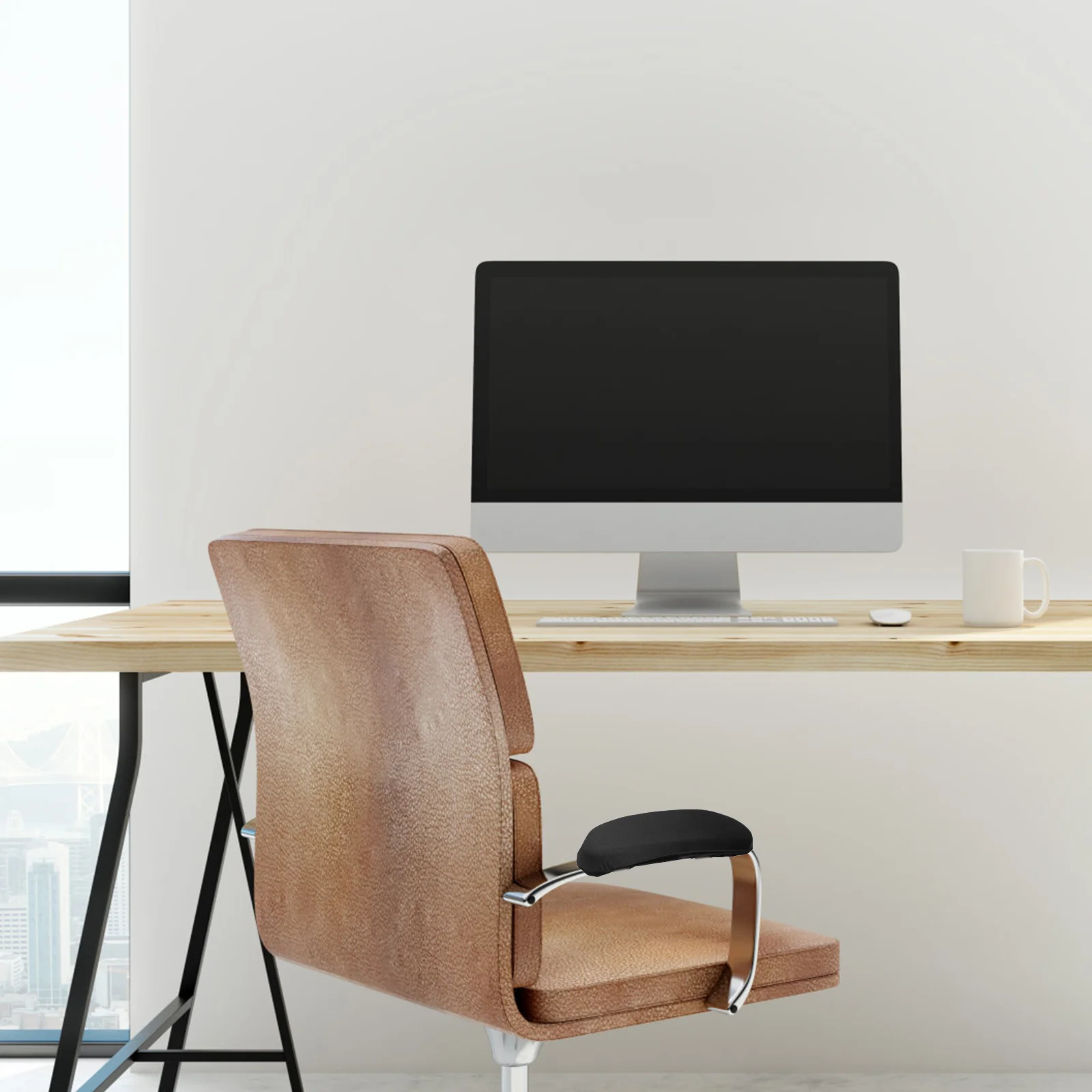 검은색 의자 암 커버, 게임용 책상 패드, 팔꿈치 베개, 팔걸이, 사무실 쿠션, 2 개