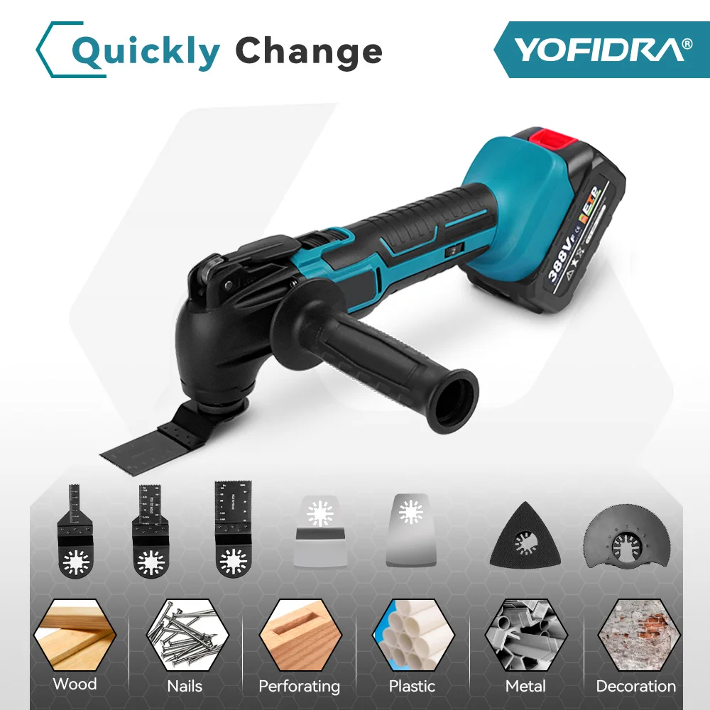 Oscillating Multi Tool 20000PM Cordless Level 6 Vibration Woodworking Tool Electric Decoration Trimmer for Makita 18v Battery 3